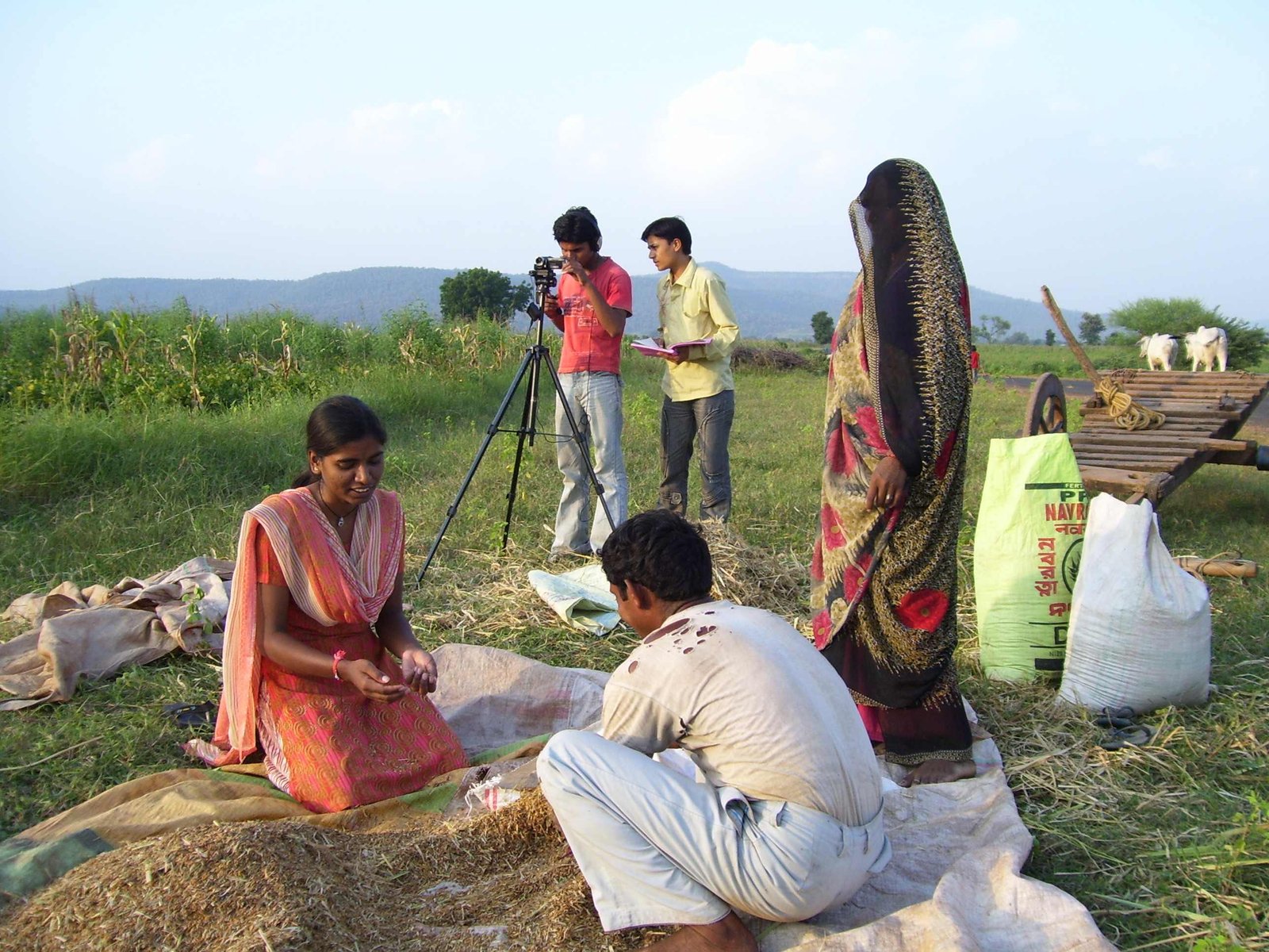 Community Video Team shooting with farmers low